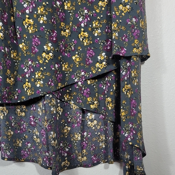 RR Women Flowy Fairy Maxi Skirt Size 22W XL Floral Asymmetrical Y2K Tiered - Picture 4 of 13